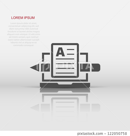 Blogging icon in flat style. Social media communication vector illustration on white isolated background. Content business concept. Blogging icon in flat style. Social media communication vector illustration on white isolated background. Content business concept. 122050758