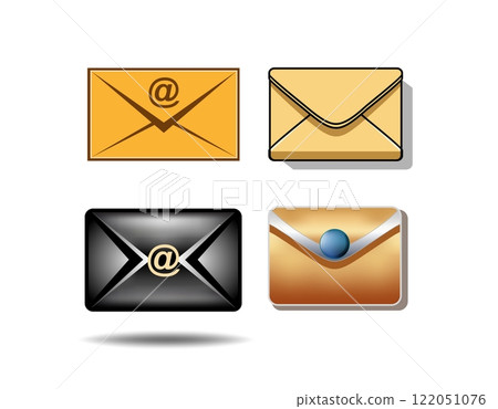 Icon Set. Mail Notification. Cartoon Design Icons Icon Set. Mail Notification. Cartoon Design Icons 122051076