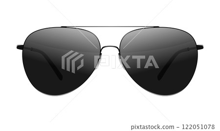 Vector 3d realistic modern unisex framed glasses. Black transparent sunglasses 122051078