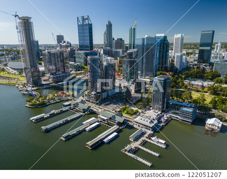 Aerial shot of Perth CBD in daytime 122051207