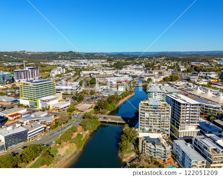 Aerial shot of Maroochydore in Sunshine Coast, Queensland, Australia Aerial shot of Maroochydore in Sunshine Coast, Queensland, Australia 122051209