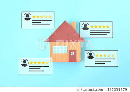 各種客戶對房屋、住宅和我的家的評論的圖片。 122051579