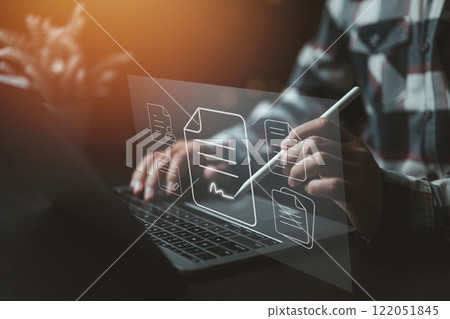 Paperless productivity: Streamline document creation and management with digital tools. 122051845