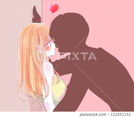 一個男人和一個女人做 Kabedon 的皮影戲 一個男人和一個女人做 Kabedon 的皮影戲 122052152