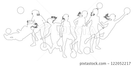 Soccer Football Players Silhouettes 122052217