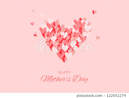 Mother's Day vector illustration of a big heart made up of small hearts 122052274