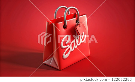 Sale text banner, 3d background 122052293