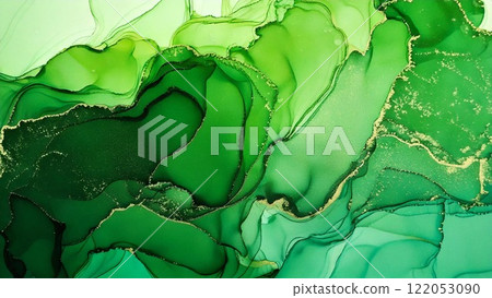 Luxurious watercolor-style background illustration Alcohol ink art Flyer, web, video background material 16:9 size 122053090