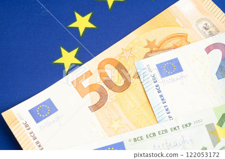 Euro banknote cash money, finance economic banking business exchange market concept. Euro banknote cash money, finance economic banking business exchange market concept. 122053172