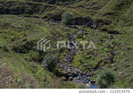 Rural landscape with canyon and river 122053470