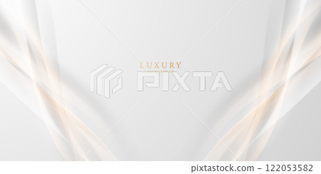 white abstract background with luxury golden lines vector illustration 122053582