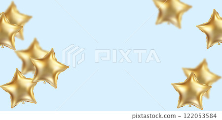 beautiful banner illustration vector pattern 3d golden star balloon design background 122053584