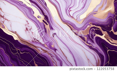 Luxurious watercolor-style background illustration Alcohol ink art Flyer, web, video background material 16:9 size 122053758