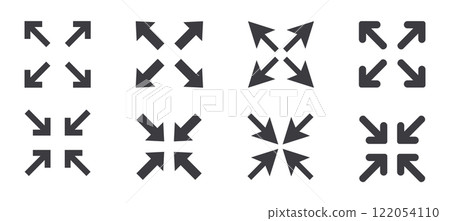 Full screen icon interface menu cursor bitton, application size control pointer. Web ui line navigation maximize or minimaze icon. App arrow. Enter or exit Full screen icon interface menu cursor bitton, application size control pointer. Web ui line navigation maximize or minimaze icon. App arrow. Enter or exit 122054110