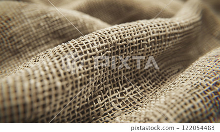 Textured canvas burlap fabric background 122054483