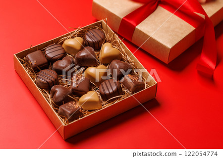 Valentines day box of rich chocolates 122054774