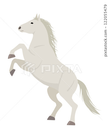 向量圖的白色躍馬 向量圖的白色躍馬 122055479