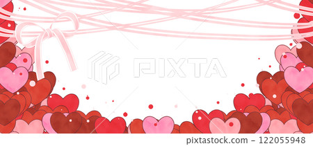 Heart and ribbon frame (horizontal) 122055948