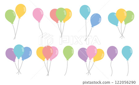 Balloons colorful pastel set 122056290