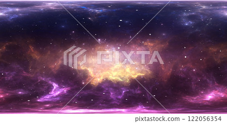 360 degree space background with nebula and stars, equirectangular projection, environment map. HDRI spherical panorama. 360 degree space background with nebula and stars, equirectangular projection, environment map. HDRI spherical panorama. 122056354