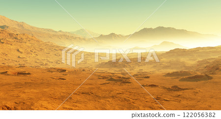 Cold desert on Mars. Martian Landscape Cold desert on Mars. Martian Landscape 122056382