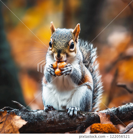 squirrel eating food 122056521