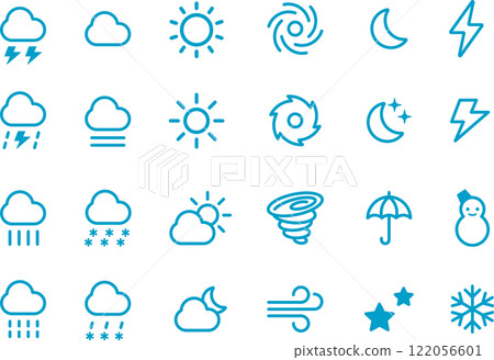 天氣圖示標記插圖設定藍色 天氣圖示標記插圖設定藍色 122056601