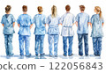 Doctors NHS strike watercolor style. High quality illustration 122056843
