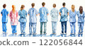 Doctors NHS strike watercolor style. High quality illustration 122056844
