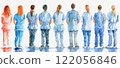 Doctors NHS strike watercolor style. High quality illustration 122056846