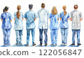 Doctors NHS strike watercolor style. High quality illustration 122056847