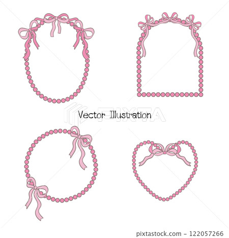 Whimsical Hand-Drawn Bows, Valentine's Day Vector Illustration 122057266