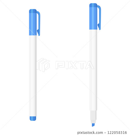 Set of blue highlighters 122058316