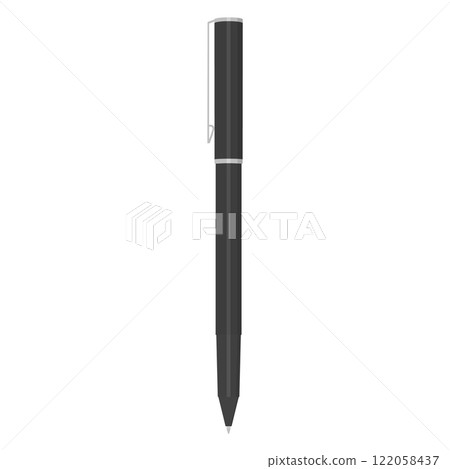 Illustration of a ballpoint pen, with the cap removed Illustration of a ballpoint pen, with the cap removed 122058437