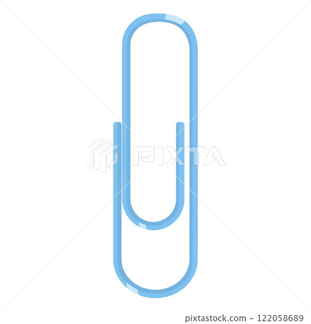 Illustration of a blue paper clip Illustration of a blue paper clip 122058689