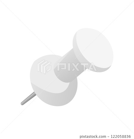 Thumb tack illustration, pin, white Thumb tack illustration, pin, white 122058836