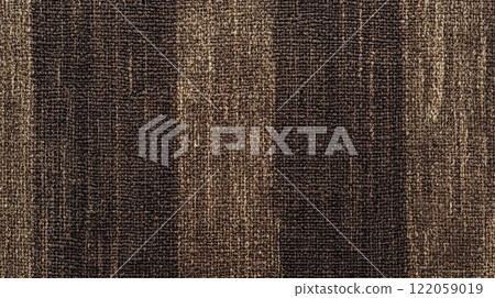 Rough burlap texture in a natural brown color, showcasing coarse fibers and an organic feel 122059019