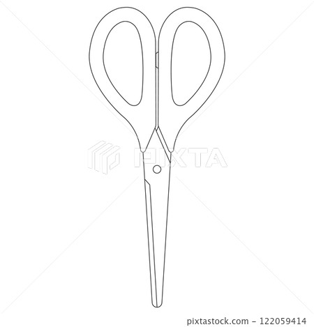 Scissors illustration, line drawing 122059414