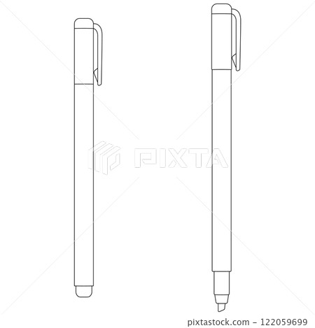 Highlighter illustration set, line drawing Highlighter illustration set, line drawing 122059699