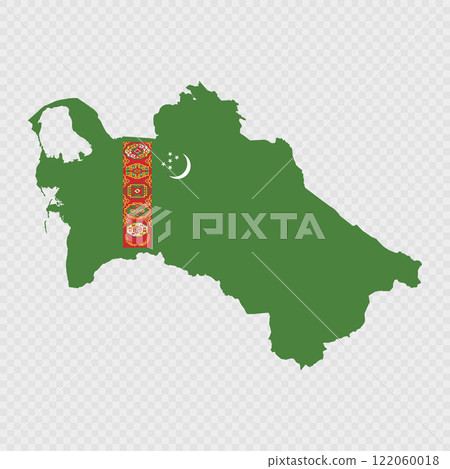 Turkmenistan map silhouette with flag. Turkmenistan map silhouette with flag. 122060018