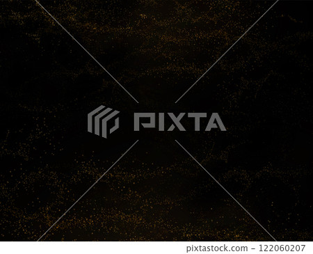 Isolated chaotic wavy gold mosaic on black background 122060207
