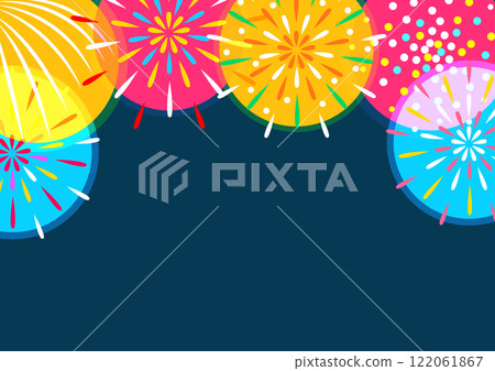 Summer festival: Colorful fireworks wallpaper/background material Summer festival: Colorful fireworks wallpaper/background material 122061867