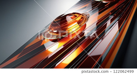 Beautiful closeup textures abstract tiles and black gold and yellow color glass pattern wall background and art wallpaper. Broadcast design opener screensaver. AI 122062499
