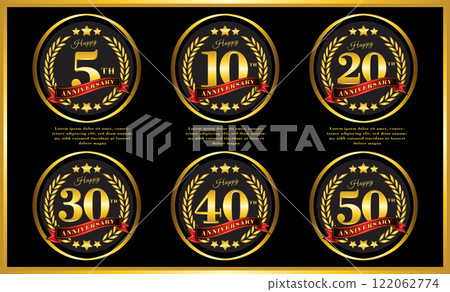 luxury gold set of anniversary celebration 122062774