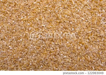 Full-Frame Close-Up of Broken Wheat (Dalia) - Cracked Wheat Texture Macro Full-Frame Close-Up of Broken Wheat (Dalia) - Cracked Wheat Texture Macro 122063049