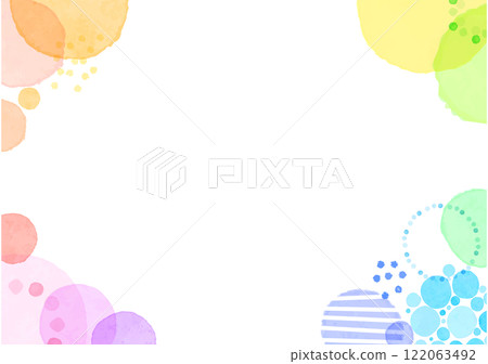 Colorful POP watercolor polka dot pattern transparent background title frame copy space Colorful POP watercolor polka dot pattern transparent background title frame copy space 122063492
