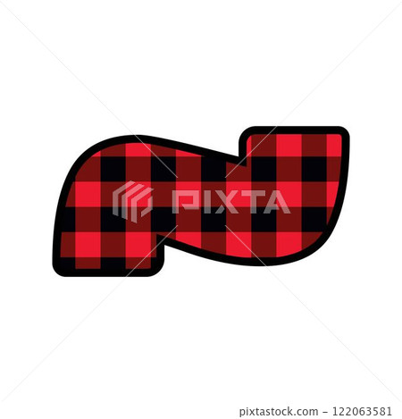 Alphabet number punctuation mark font, red lumberjack plaid pattern for tilde 122063581