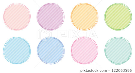 Abstract circle material set colorful stripes 122063596