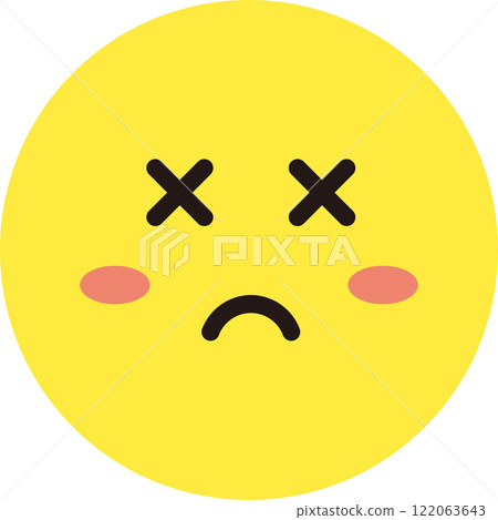 Face expression icon yellow simple circle single 122063643