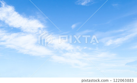 White clouds floating in the blue sky Autumn background 122063883